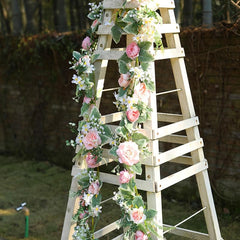 Pink Artificial Rose Garland for Wedding Decor