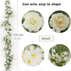 Pink Artificial Rose Garland for Wedding Decor