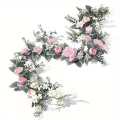 Pink Artificial Rose Garland for Wedding Decor