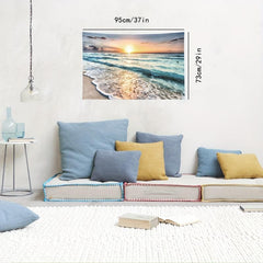 Beach And Sea Tapestry Sunset Natural Scenery Frosted Tapestry Wall Hanging