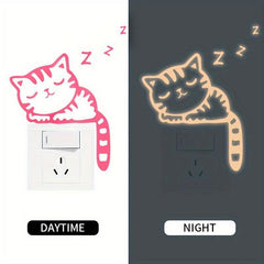 Cat Glow In The Dark Wall Stickers Luminous Switch Sticker