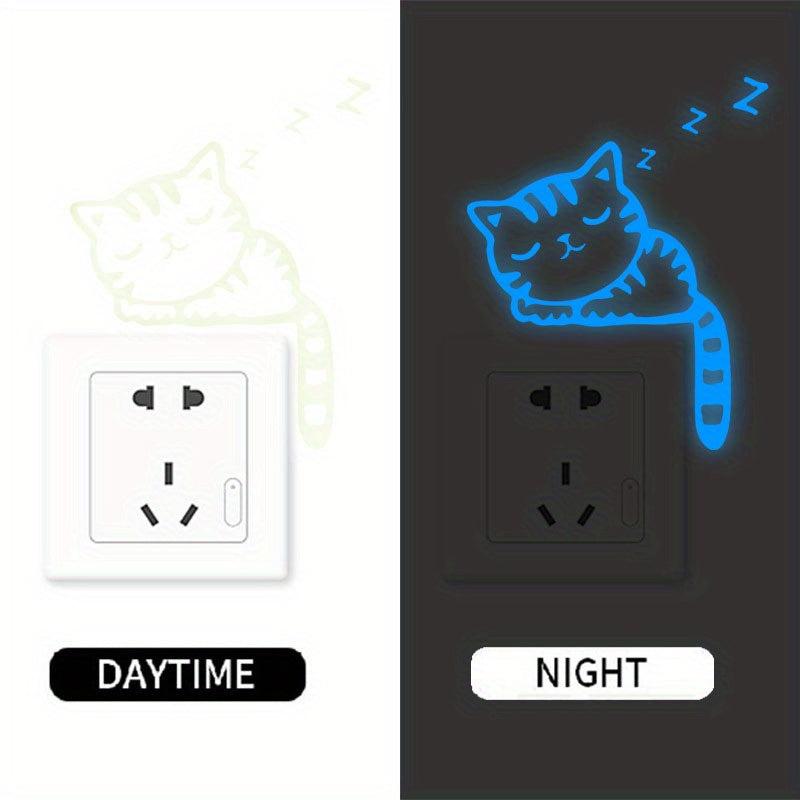 Cat Glow In The Dark Wall Stickers Luminous Switch Sticker