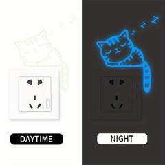 Cat Glow In The Dark Wall Stickers Luminous Switch Sticker