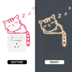 Cat Glow In The Dark Wall Stickers Luminous Switch Sticker