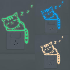 Cat Glow In The Dark Wall Stickers Luminous Switch Sticker