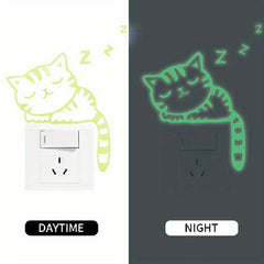 Cat Glow In The Dark Wall Stickers Luminous Switch Sticker