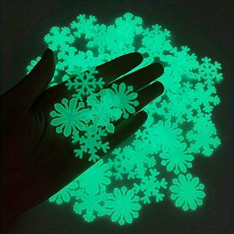 50pcs Luminescent Snowflake Wall Stickers Christmas Decoration