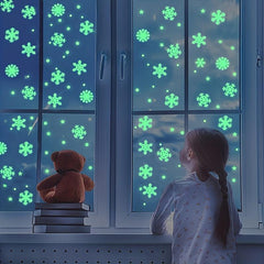 50pcs Luminescent Snowflake Wall Stickers Christmas Decoration
