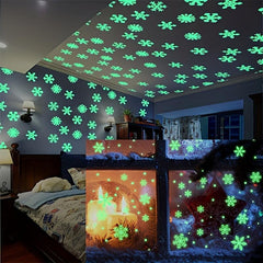 50pcs Luminescent Snowflake Wall Stickers Christmas Decoration