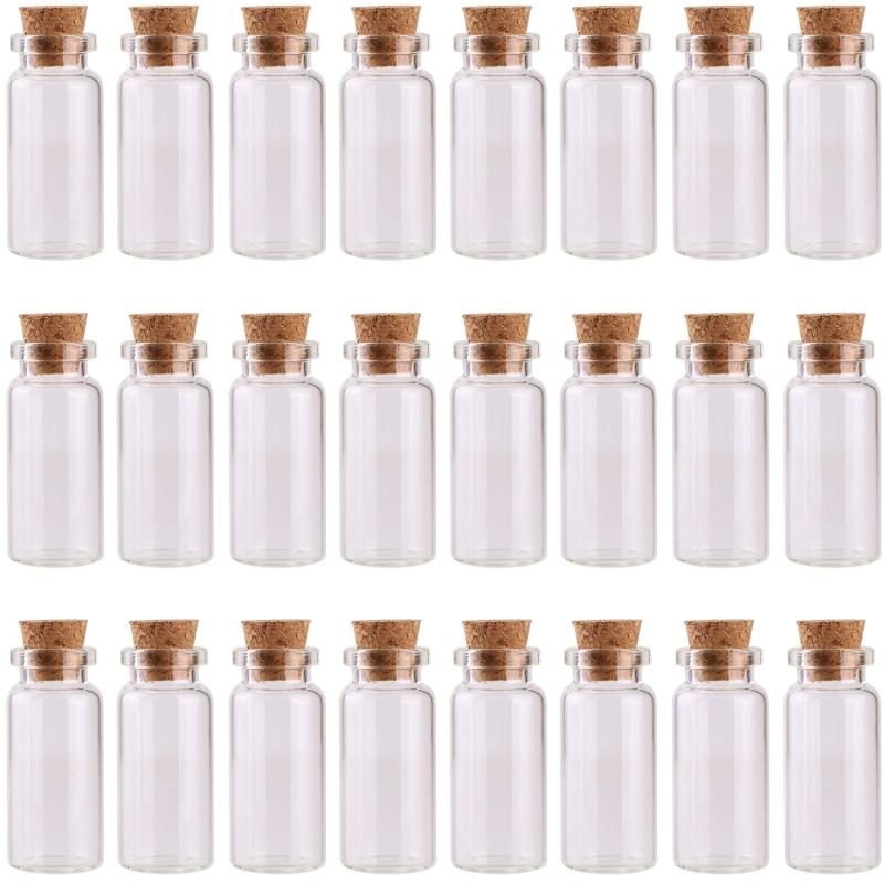 45pcs 10ml Mini Glass Bottles with Cork Stoppers for DIY Decoration