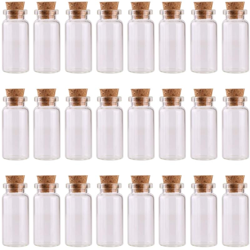45pcs 10ml Mini Glass Bottles with Cork Stoppers for DIY Decoration