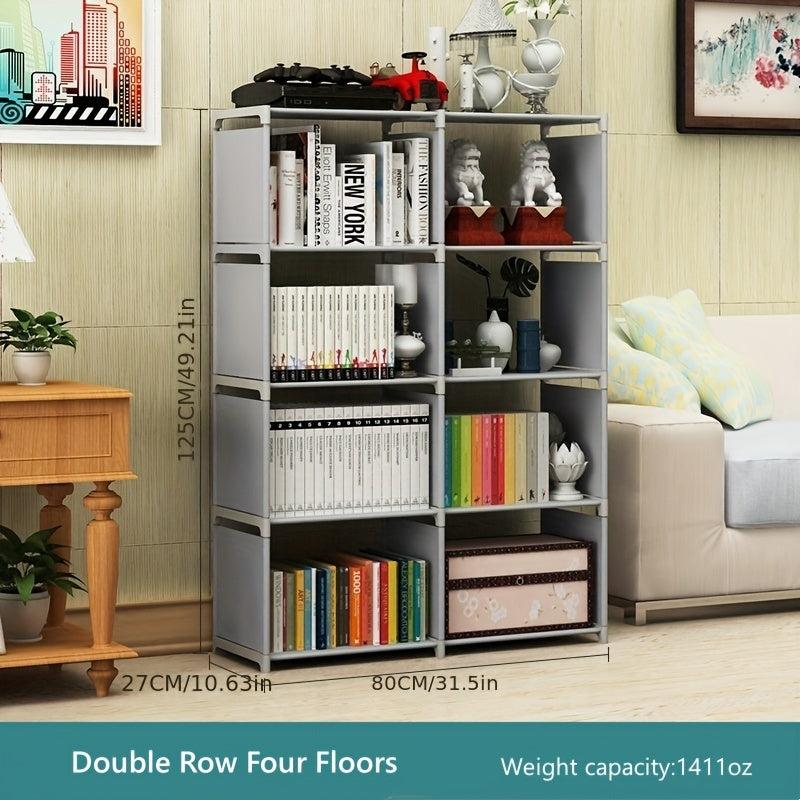 Steel Pipe Bookshelf Organizer Storage Rack For Books Files Snack Coat