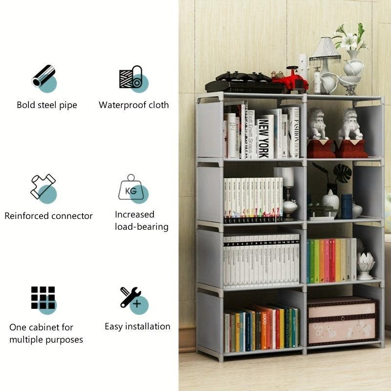 Steel Pipe Bookshelf Organizer Storage Rack For Books Files Snack Coat