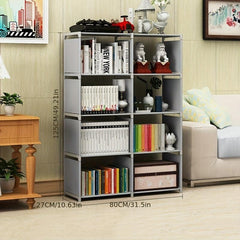 Steel Pipe Bookshelf Organizer Storage Rack For Books Files Snack Coat