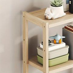 1pc Wooden Bookshelves Adjustable Height Wide Natural Bookshelves