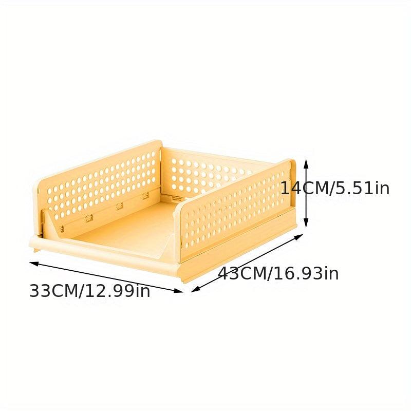 Foldable Stackable Plastic Storage Basket - Organize Your Space