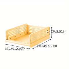 Foldable Stackable Plastic Storage Basket - Organize Your Space