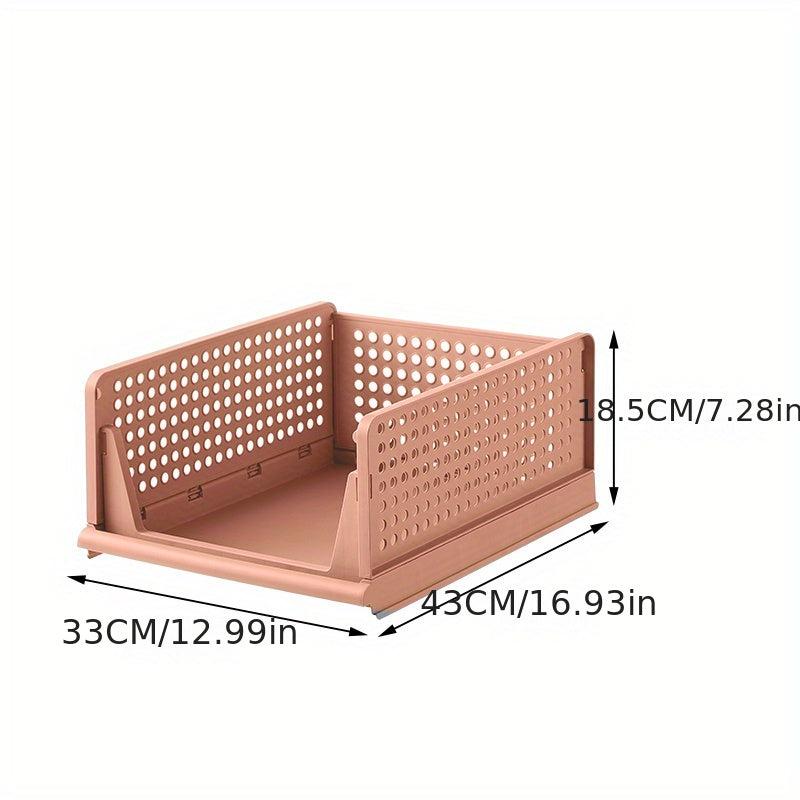 Foldable Stackable Plastic Storage Basket - Organize Your Space