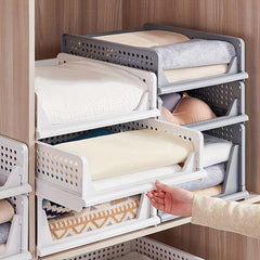 Foldable Stackable Plastic Storage Basket - Organize Your Space
