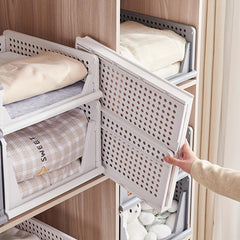 Foldable Stackable Plastic Storage Basket - Organize Your Space