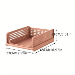Foldable Stackable Plastic Storage Basket - Organize Your Space