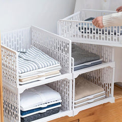 Layered Wardrobe Rack with Dividers - Efficient Clothes Organization