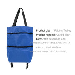 Large Capacity Collapsible Shopping Cart with Wheels Portable Grocery Bag