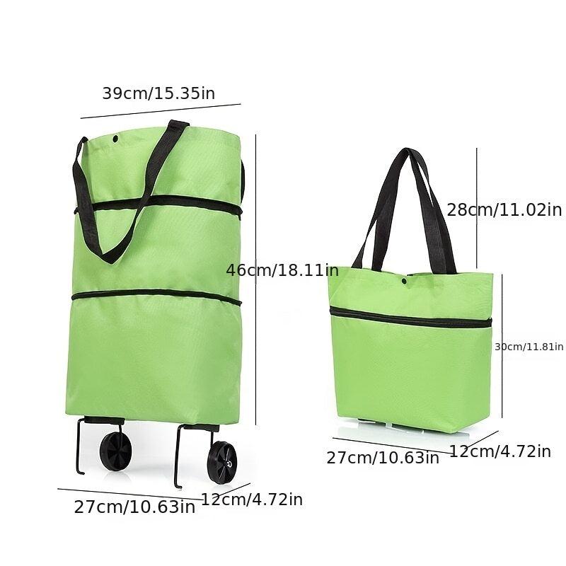 Large Capacity Collapsible Shopping Cart with Wheels Portable Grocery Bag