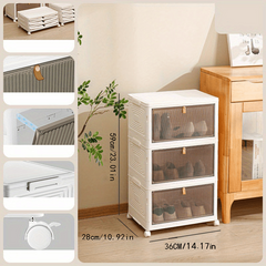 Stackable Shoe Rack Dustproof Cabinet Transparent Storage Box