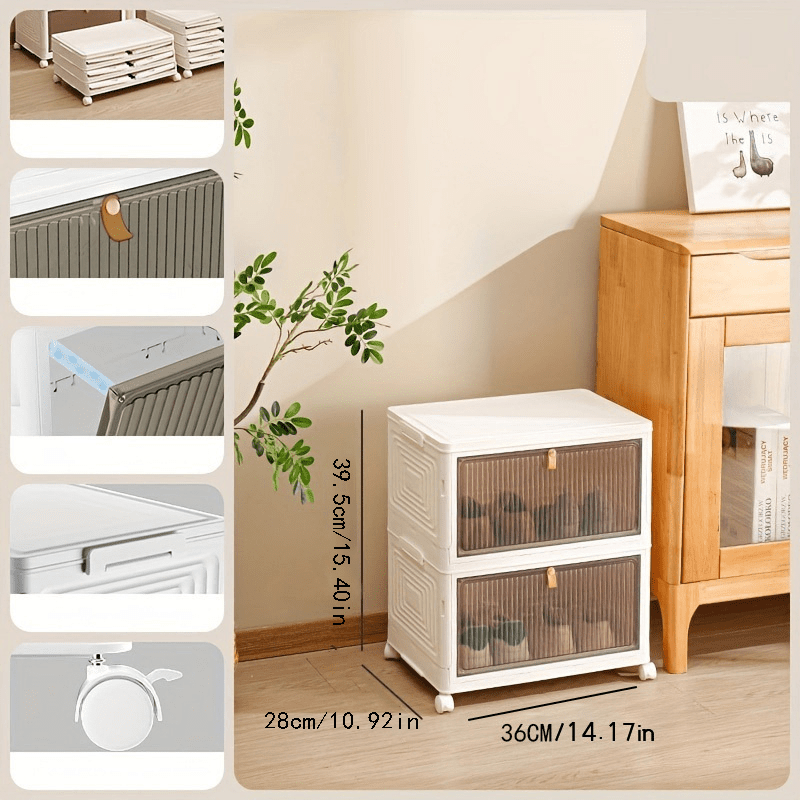 Stackable Shoe Rack Dustproof Cabinet Transparent Storage Box