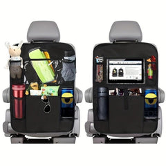 Car Seatback Organizer with Cup Holder and Kick Mats