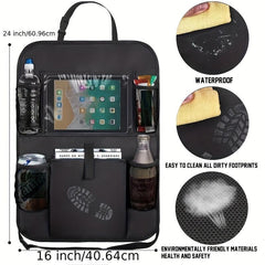 Car Seatback Organizer with Cup Holder and Kick Mats