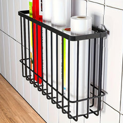 Cling Film Storage Basket Kitchen Organizer Shelf Refrigerator Side Mounted