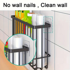 Cling Film Storage Basket Kitchen Organizer Shelf Refrigerator Side Mounted