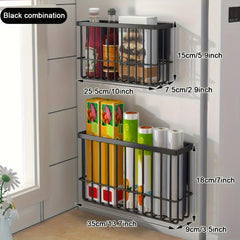 Cling Film Storage Basket Kitchen Organizer Shelf Refrigerator Side Mounted