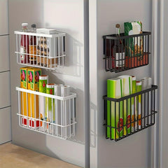 Cling Film Storage Basket Kitchen Organizer Shelf Refrigerator Side Mounted