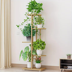 Wrought Iron Flower Rack with 6 Pots for Balcony Succulents