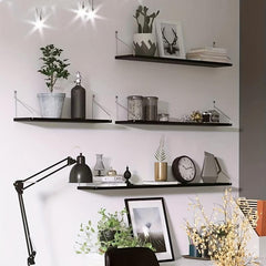 Wooden Floating Storage Shelves Set for Home Decor
