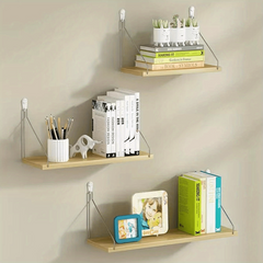 Wooden Floating Storage Shelves Set for Home Decor