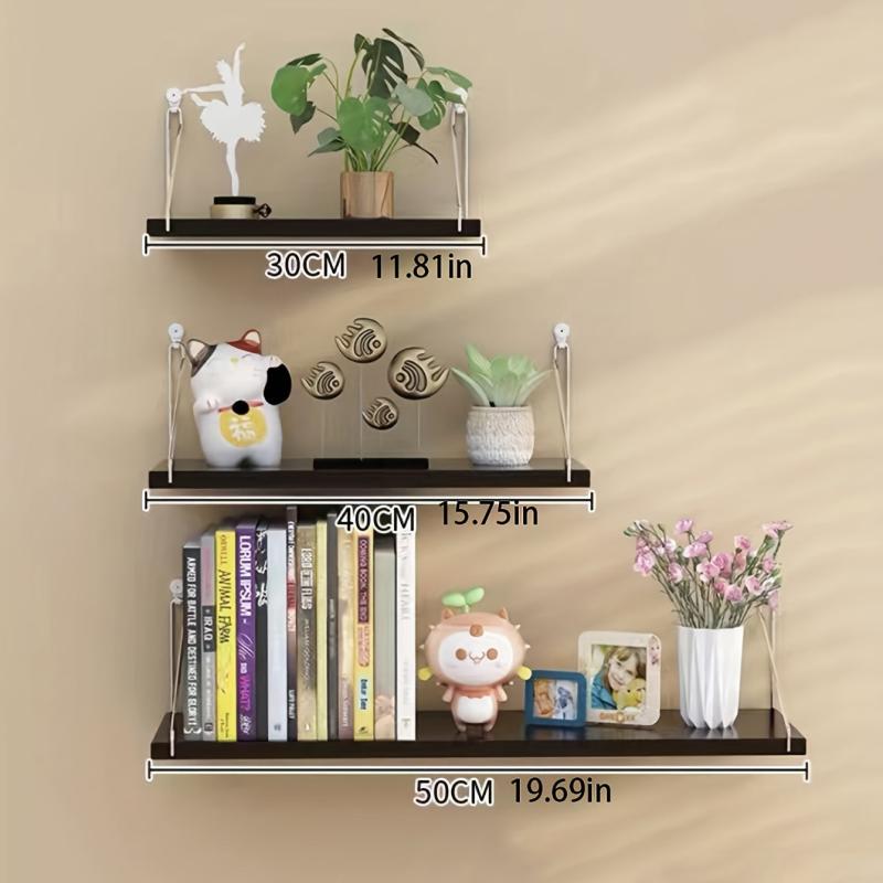 Wooden Floating Storage Shelves Set for Home Decor