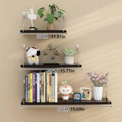 Wooden Floating Storage Shelves Set for Home Decor