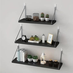 Wooden Floating Storage Shelves Set for Home Decor