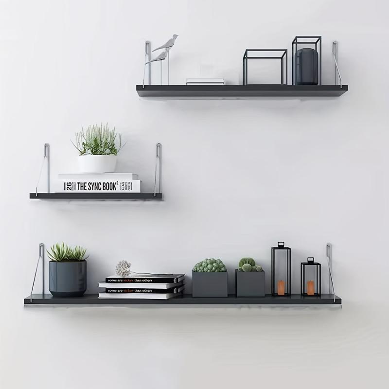 Wooden Floating Storage Shelves Set for Home Decor
