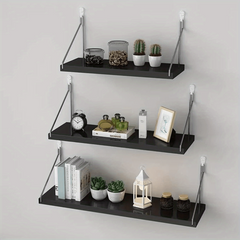 Wooden Floating Storage Shelves Set for Home Decor