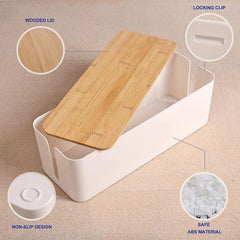 Plastic Data Cable Storage Box - Cord Power Strip Organizer