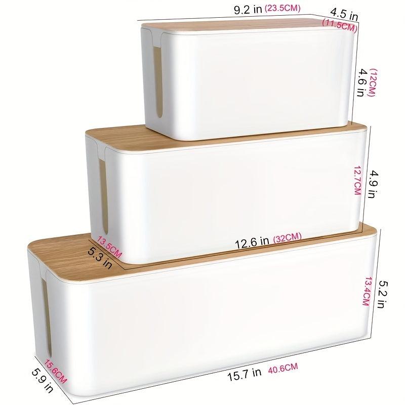 Plastic Data Cable Storage Box - Cord Power Strip Organizer