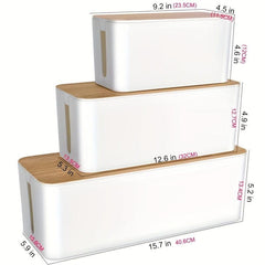 Plastic Data Cable Storage Box - Cord Power Strip Organizer
