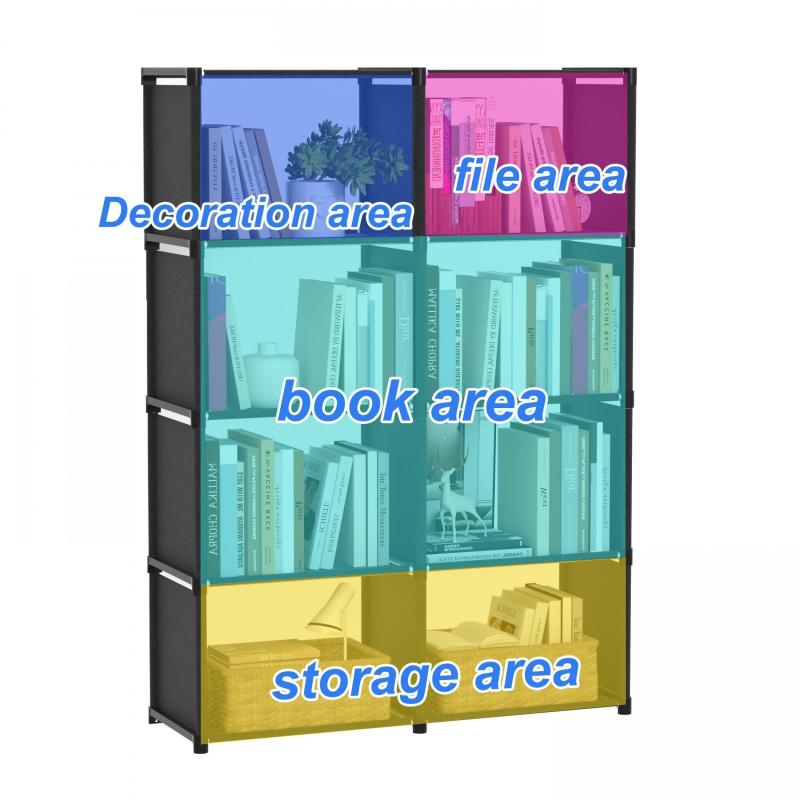 1pc Corner Bookcase Standing Bookshelf Room Decor Home Decor Space Saving