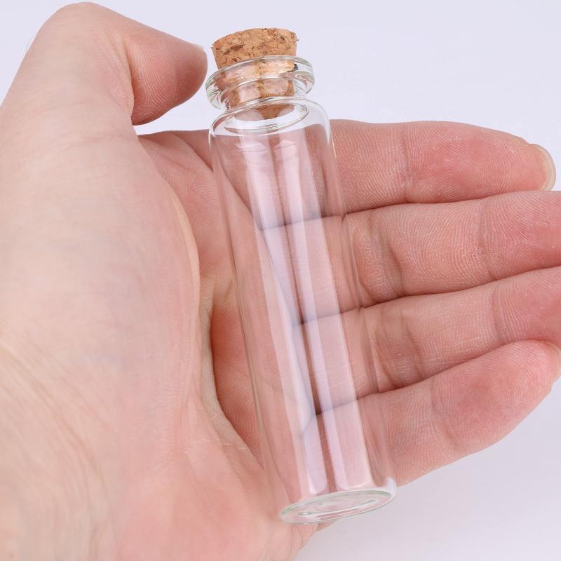 40pcs Mini Glass Bottles with Cork Stoppers for DIY Wedding Decor