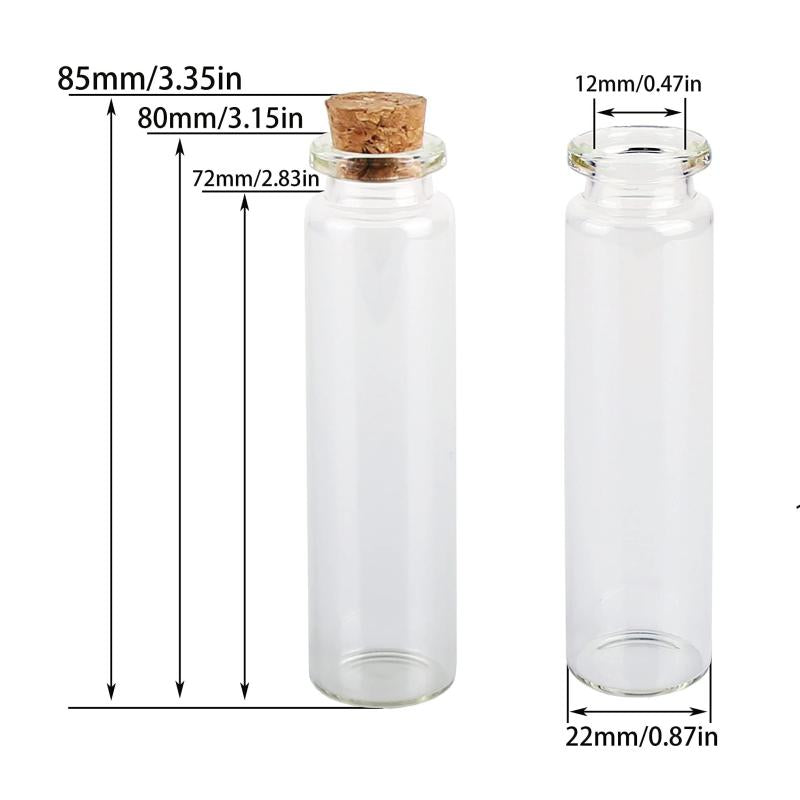 40pcs Mini Glass Bottles with Cork Stoppers for DIY Wedding Decor